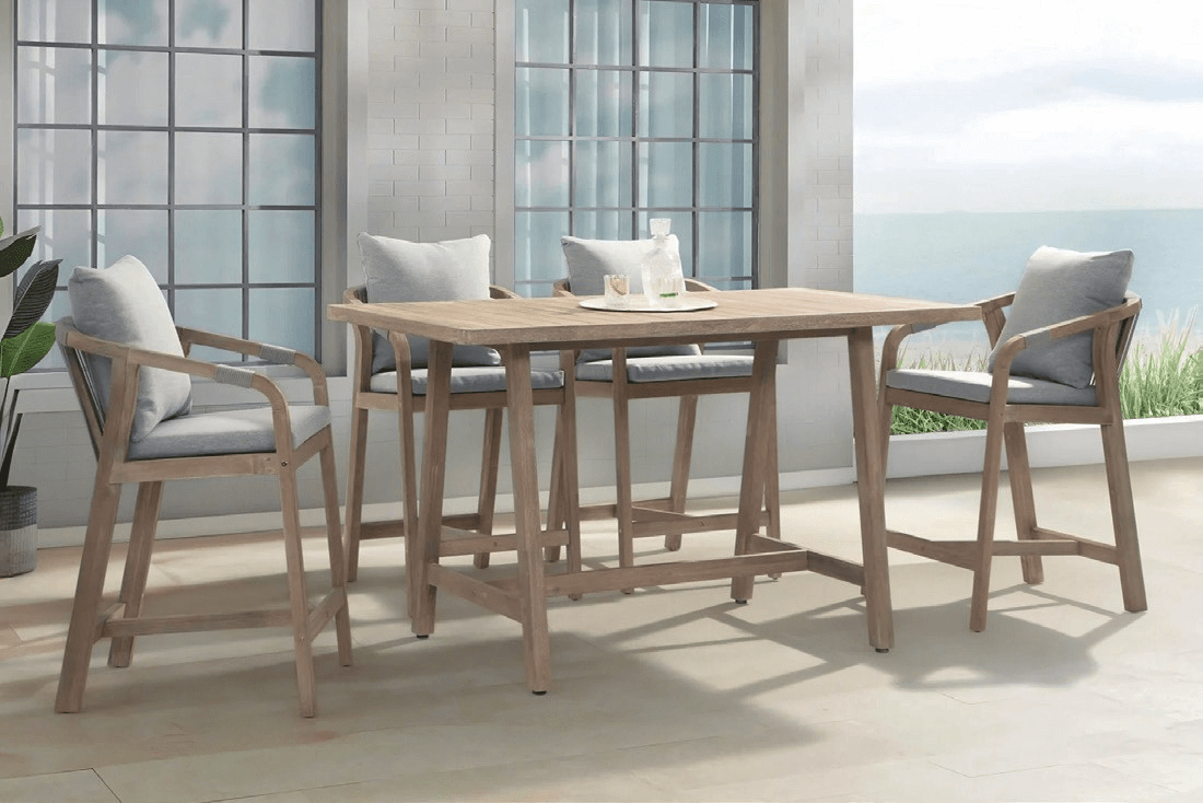 DH-8262 (1) 4-seater garden bar dining table and chairs set - Image 1