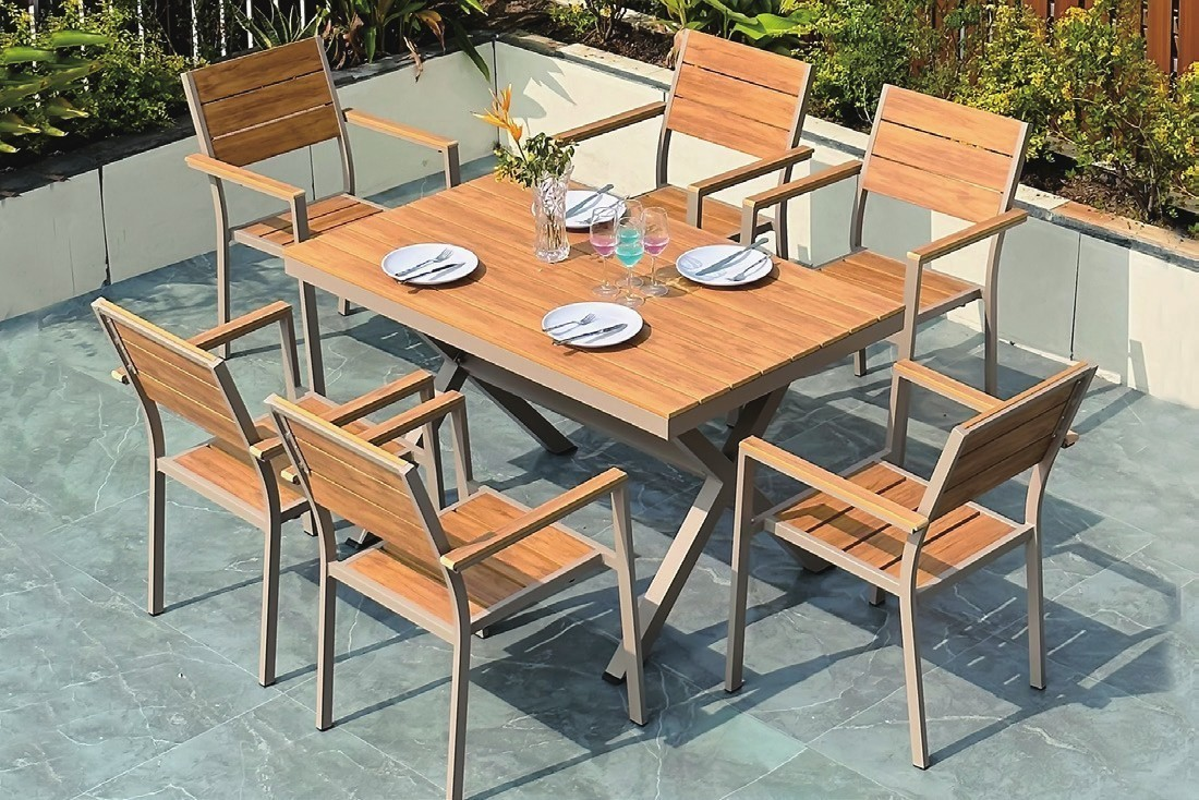 DH-8399 6 seater patio dining set - Image 1