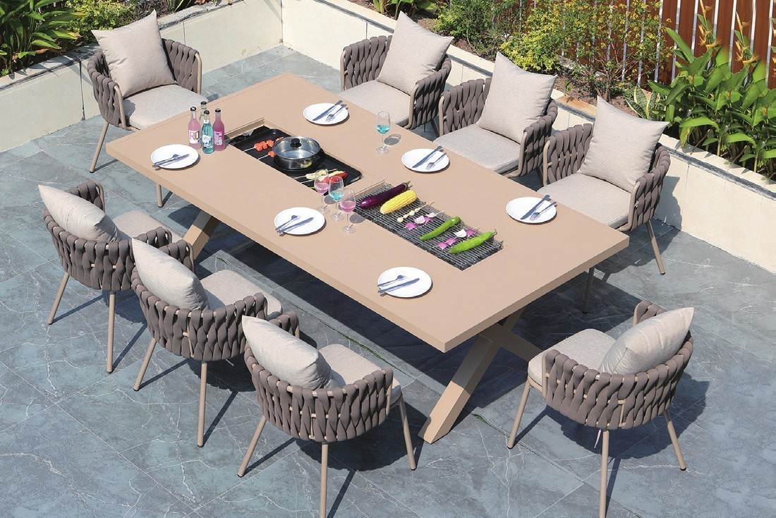 DH-8508 8 seater patio dining set with Armchair - Image 1