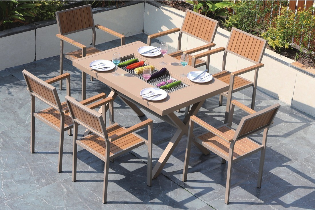DH-8510 6 seater patio dining set - Image 1