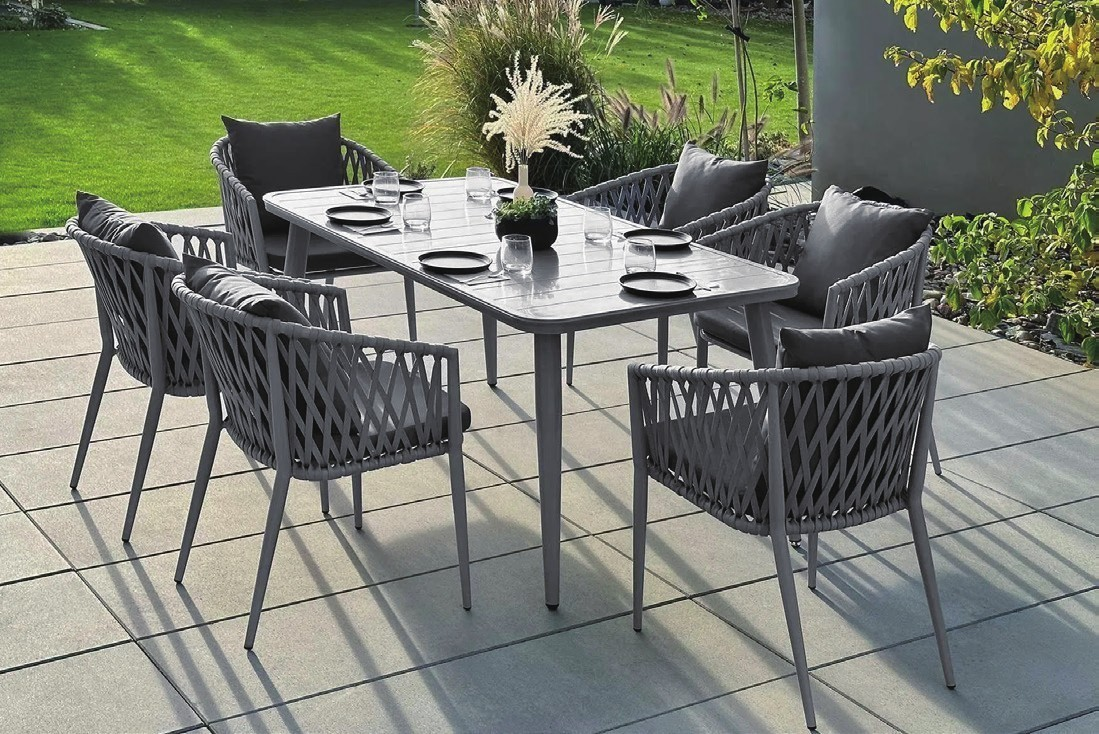 DH-8553 6 seater patio dining set with Armchair - Image 1