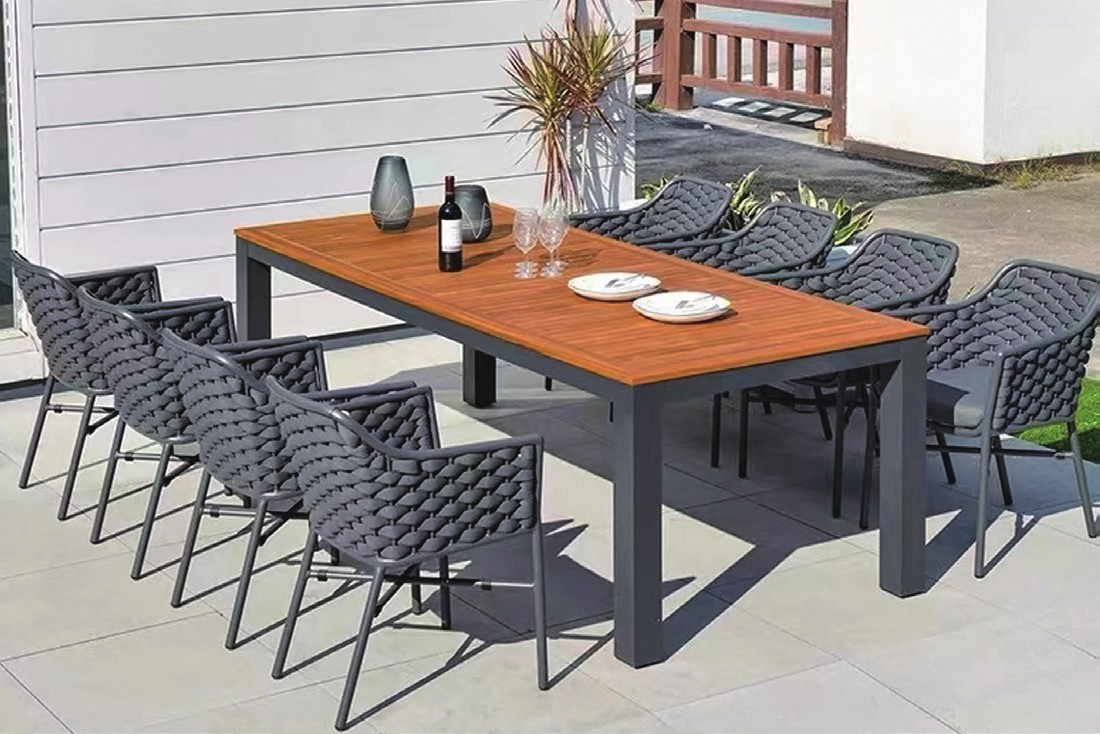 DH-8555 8 seater patio dining set with Armchair - Image 1