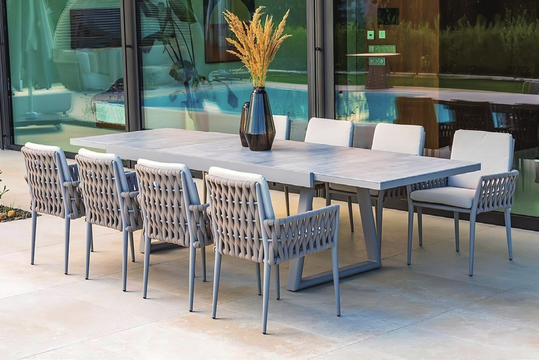 DH-8565 8 seater patio dining set with Armchair - Image 1