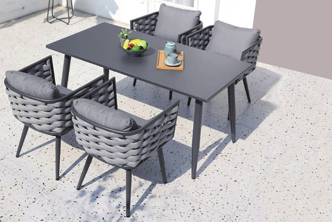 DH-8571 4 seater patio dining set with Armchair - Image 1