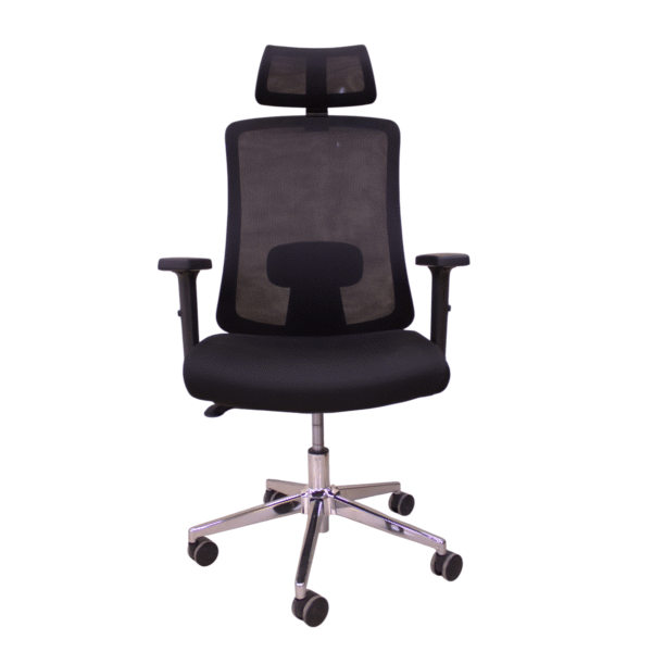 Dream Home 6022H Ergonomic Office Chair, Adjustable Headrest with 2D Armrest, Lumbar Support and PU Wheels, Swivel Computer Task Chair for Office